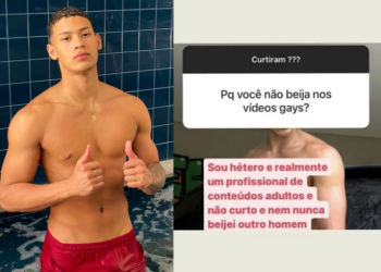 ‘Sou hétero e profissional’, alega ator de filme adulto g*y sobre não beijar homens