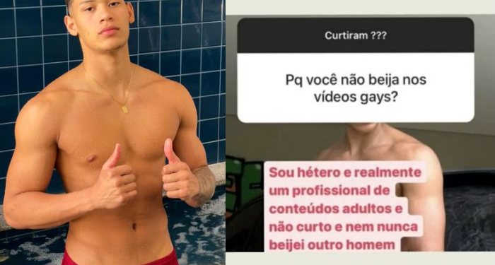 ‘Sou hétero e profissional’, alega ator de filme adulto g*y sobre não beijar homens