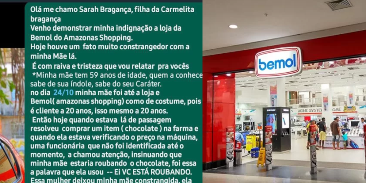 Mulher supostamente é acusada de furto na Bemol e filha denuncia que ela passou mal: ‘Pressão em 23’