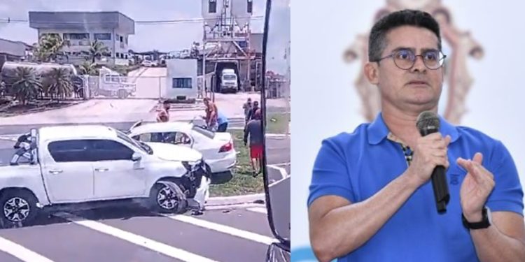 Susto: prefeito David Almeida sofre acidente de carro em Manaus; veja vídeo