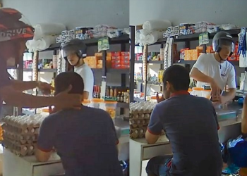 Vídeo: Dupla de motoqueiros é procurada por diversos assaltos em mercadinhos de Manaus