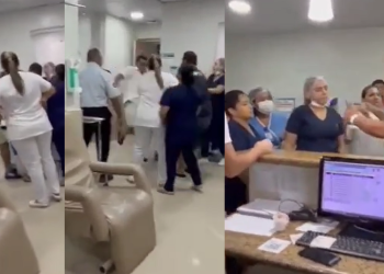 Vídeo: Paciente se estressa, mete tapa em outro paciente e na enfermeira na Hapvida em Manaus