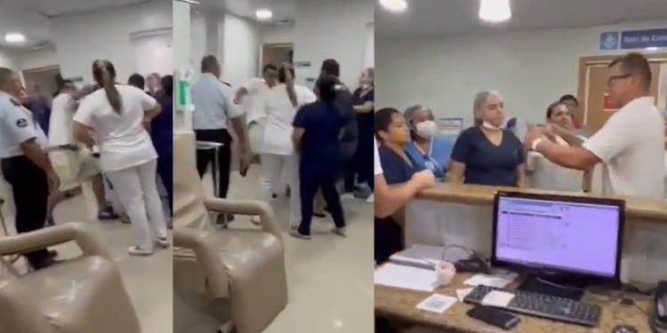 Vídeo: Paciente se estressa, mete tapa em outro paciente e na enfermeira na Hapvida em Manaus