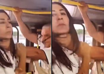 Vídeo: idoso agride passageira que se recusou a dar lugar preferencial no ônibus