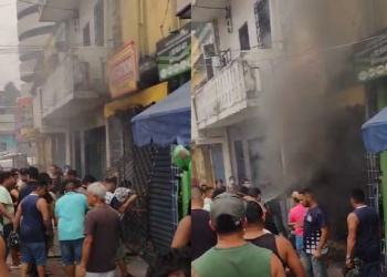 Grande incêndio em loja no Centro de Manaus dificulta ainda mais a qualidade do ar; veja