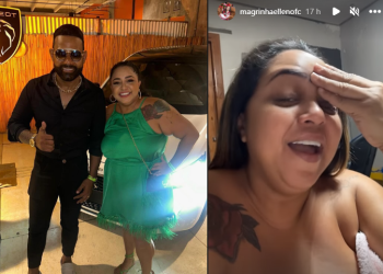 Magrinha Ellen confunde sósia de Pablo do Arrocha com o cantor e relata mico: ‘Bati foto chorando, tremendo’