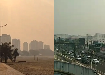 Vídeos: Nível da qualidade do ar em Manaus nesta manhã chega a nível ‘perigoso’ com fumaça extrema