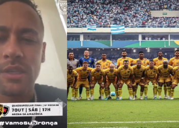 Em vídeo, Neymar deseja ‘bom jogo’ para o Amazonas FC que enfrenta Botafogo da Paraíba