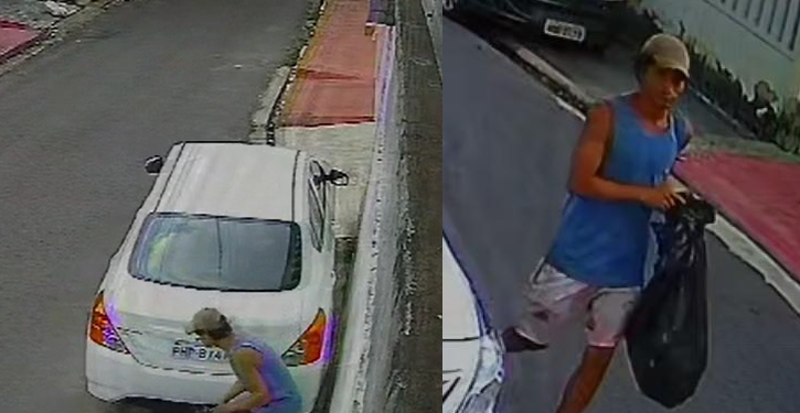 Alerta! Homem está furtando lacre de placas de carro em Manaus para vender; veja