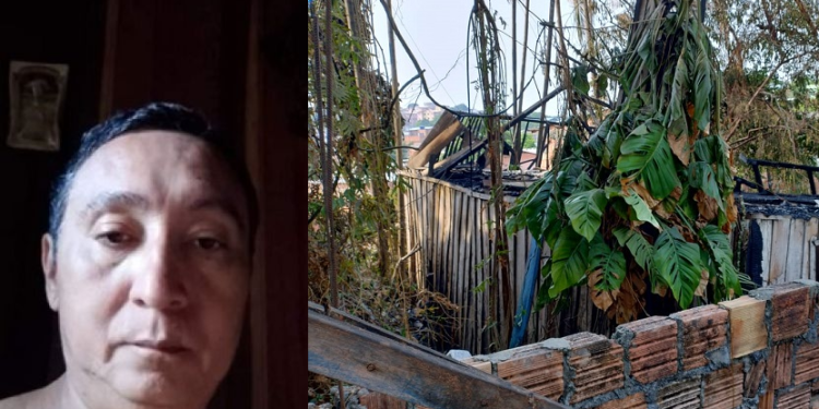 Homem de 53 anos morre carbonizado e só sobra o pé após casa pegar fogo no Petrópolis