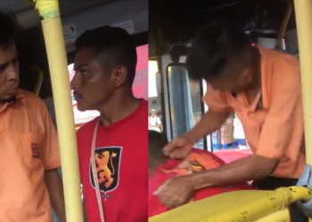 Vídeo: Briga por passagem termina com motorista de busão é passageiro no soco