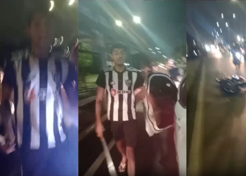 Vídeo: Motorista atropela motoqueiro e puxa facão para vítima em Manaus