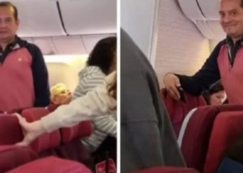 Após mentir para faltar ao serviço, mulher dá de cara com o chefe em voo