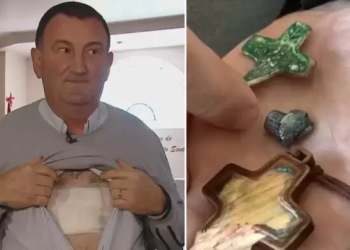 Padre sobrevive a assalto após bala atingir crucifixo