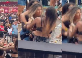 Vídeo: amigas brigam no chão enquanto Cláudia Leitte canta Extravasa no trio