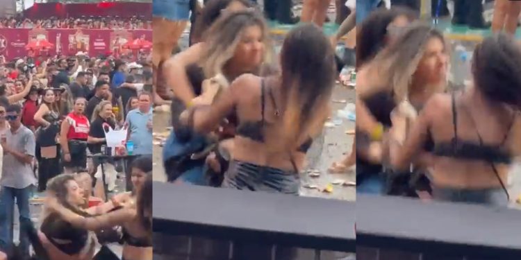 Vídeo: amigas brigam no chão enquanto Cláudia Leitte canta Extravasa no trio