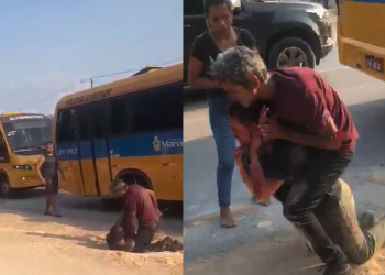 Em Manaus, motoras de ‘Amarelinho’ saem na porrada e um deles ainda esfaqueia o outro; vídeo