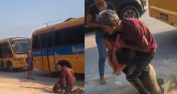 Em Manaus, motoras de ‘Amarelinho’ saem na porrada e um deles ainda esfaqueia o outro; vídeo