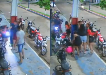 Vídeo: PM dá soco em jovem, quebra garrafas de cerveja e gera confusão em bar no AM