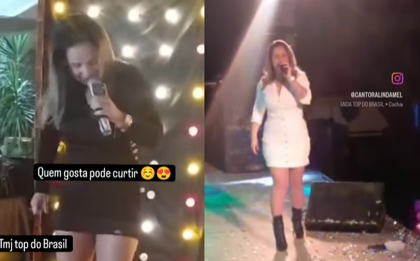 Vídeos: Só no ‘tempero’, cantora serve cachaça pela roupa íntima durante shows e viraliza