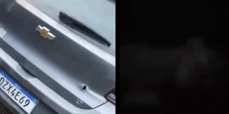 Vídeos: Carro pipocado de tiros com mulher morta dentro é abandonado no interior do Amazonas