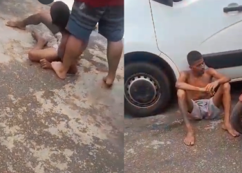 Vídeo: ‘Eu tenho filha’, diz ‘Lágrima’ com medo de morrer enquanto era espancado por roubo em Manacapuru
