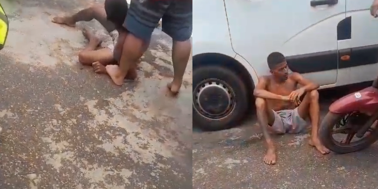 Vídeo: ‘Eu tenho filha’, diz ‘Lágrima’ com medo de morrer enquanto era espancado por roubo em Manacapuru