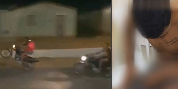 Vídeo forte: motoqueiros ficam em carne viva após queda violenta durante racha