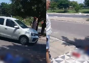 Vídeo: Homem é encontrado se debatendo no Educandos ao levar tiro em via movimentada