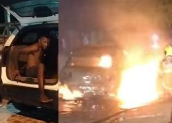 Homem é preso após colocar fogo “sem querer” em viatura da PC na frente da delegacia