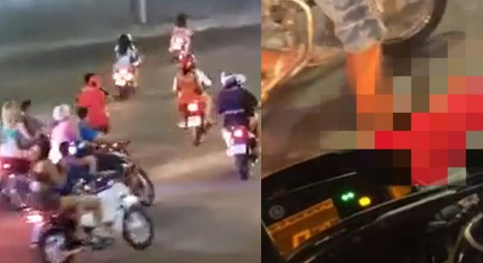 ‘Rolezinho’ na contramão nas ruas de Manaus deixa mulher ferida durante colisão; veja
