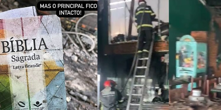 Vídeo: Bíblia escapa milagrosamente de incêndio que destruiu o Tropeiro em Manaus