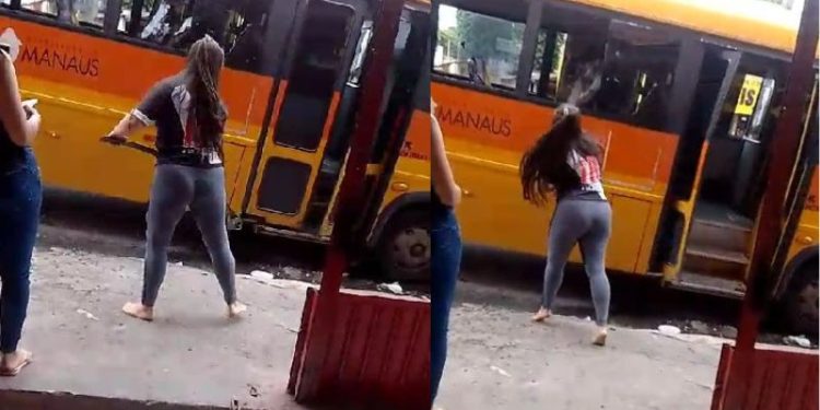 Mulher com camisa do Vasco quebra vidros de ‘amarelinho’ na ZL