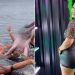 Talarica da Bemol mergulha no rio e seguidor pergunta ‘se esposa do boto sabe onde ele tá se metendo’