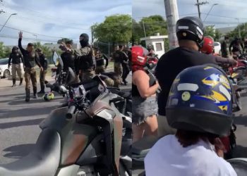 Vídeo: Confusão na ZL após motoqueiro tentar furar bloqueio militar