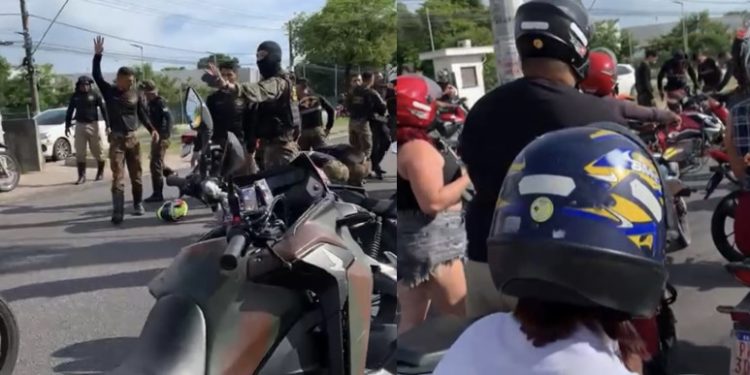 Vídeo: Confusão na ZL após motoqueiro tentar furar bloqueio militar