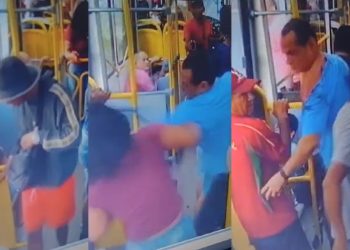 Vídeo mostra passageiro lutando e sendo baleado durante assalto a ônibus em Manaus