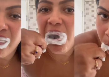 Talarica da Bemol se exibe com escova na boca e vira piada no insta: ‘sem conteúdo’