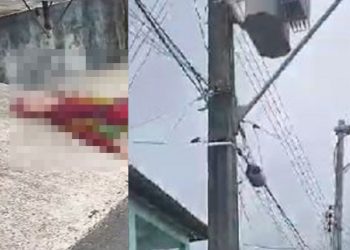 Moradores filmam trabalhador que levou descarga fulminante no poste em Manaus; veja