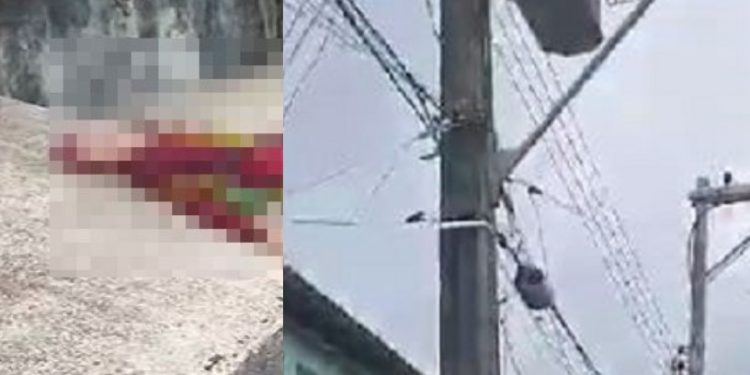 Moradores filmam trabalhador que levou descarga fulminante no poste em Manaus; veja