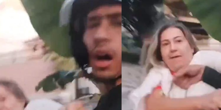 Vídeo mostra cliente partindo pra cima de entregador: ‘me agredindo aqui, ó’