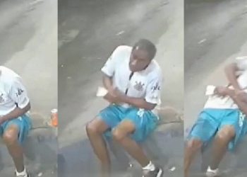 Vídeo: homem senta para descansar e morre no meio do tiroteio entre traficantes
