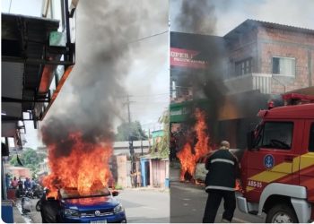 Carro é incendiado no Jorge Teixeira. Motivo foi briga de vizinhos