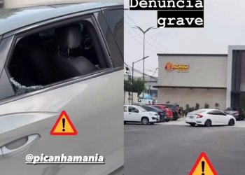 Vídeo: Cliente denuncia que o carro foi ‘depenado’ e quebrado no estacionamento do Picanha Mania