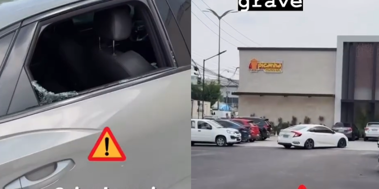 Vídeo: Cliente denuncia que o carro foi ‘depenado’ e quebrado no estacionamento do Picanha Mania