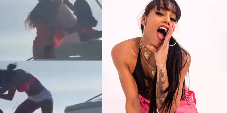 Vídeos: Funkeira MC Naninha faz barraco em lancha e joga a outra do ficante no mar