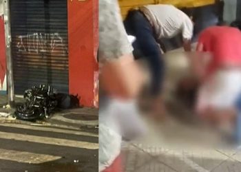 Vídeo: motociclista agoniza até a morte após acidente no Centro de Manaus
