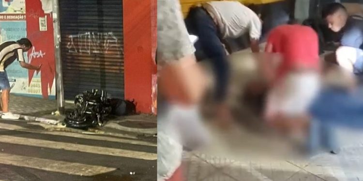 Vídeo: motociclista agoniza até a morte após acidente no Centro de Manaus
