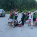 Cena forte: Motociclista quase perde a perna em acidente na AM-010 ao colidir com caçamba