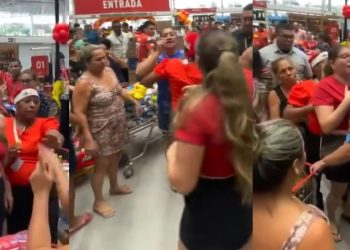 Pobreza: mulheres brigam por causa de arroz em inauguração do Nova Era em Manaus